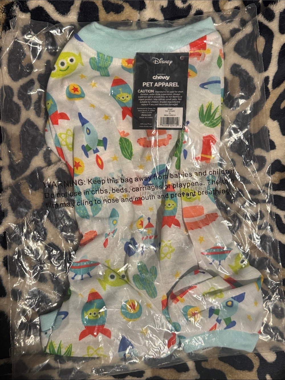 Disney Chewy dog One-Piece Space Print in Light Blue and White